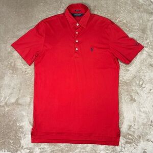 Polo Golf Ralph Lauren Vintage Lisle  Red Pima Cotton Polo Shirt Size Medium